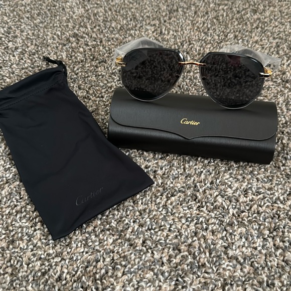 Cartier Accessories - Cartier shades with case and wipe, Black and Gold, for male or female